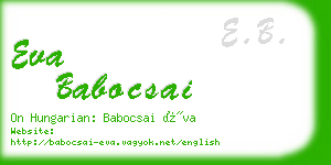 eva babocsai business card